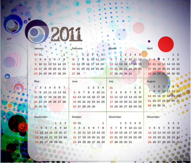 ilustraciones, imágenes clip art, dibujos animados e iconos de stock de calendario de diseño - october calendar 2011 month