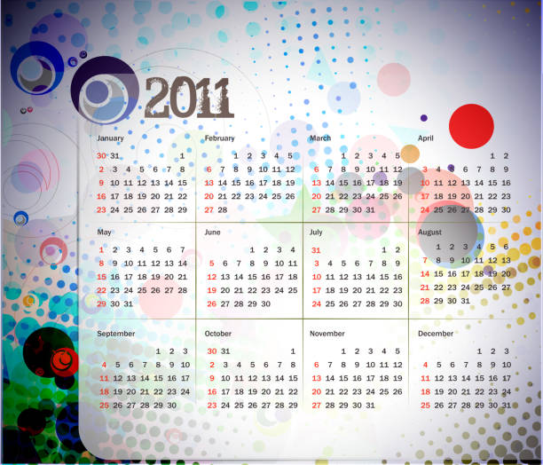 ilustrações de stock, clip art, desenhos animados e ícones de modelo de calendário - october calendar 2011 month