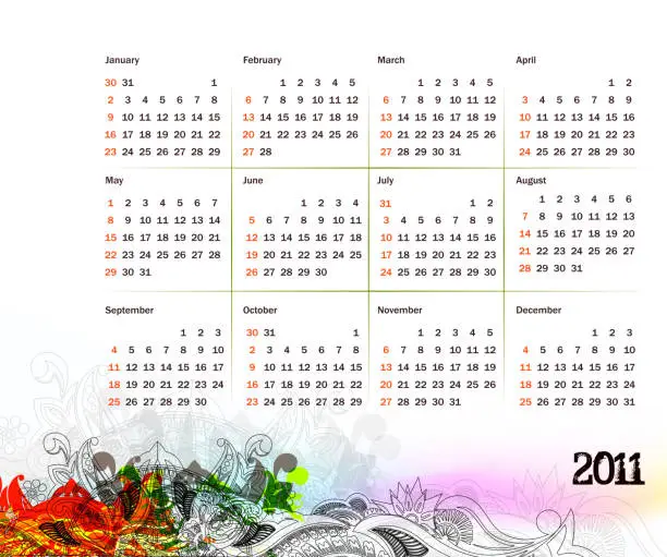 Vector illustration of Calendar Design