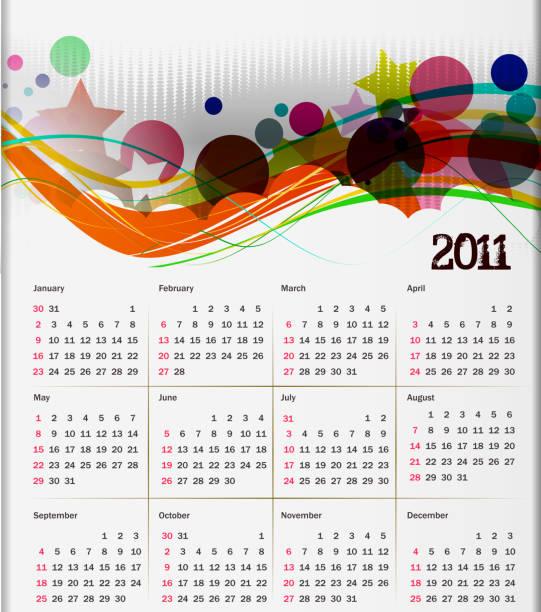 illustrations, cliparts, dessins animés et icônes de calendrier design - october calendar 2011 month