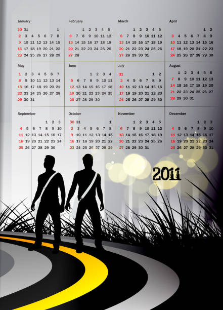 ilustrações de stock, clip art, desenhos animados e ícones de modelo de calendário - october calendar 2011 month