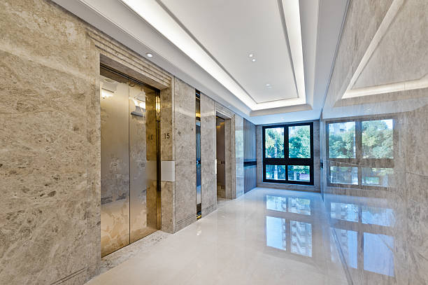 Lift lobby in beautiful marble