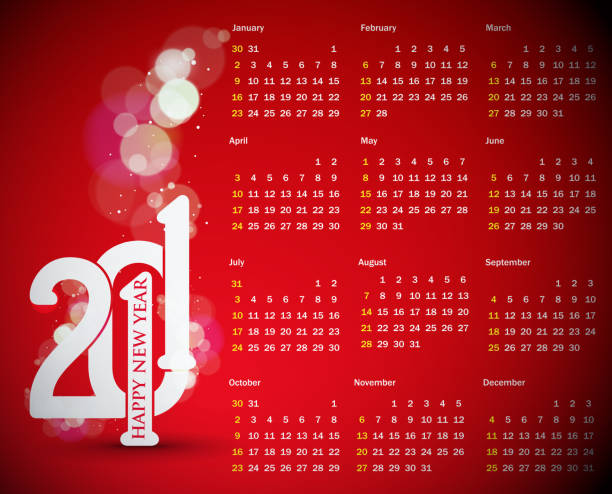 ilustrações de stock, clip art, desenhos animados e ícones de calendário colorido design - october calendar 2011 month