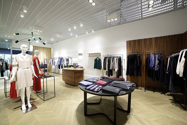 istock brand new interior of cloth store 524821455