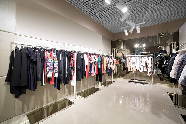 istock brand new interior of cloth store 524821911