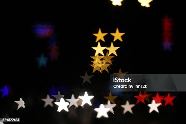 Lights Background With Stars Stock Photo - Download Image Now - Abstract, Arts Culture and Entertainment, Blue