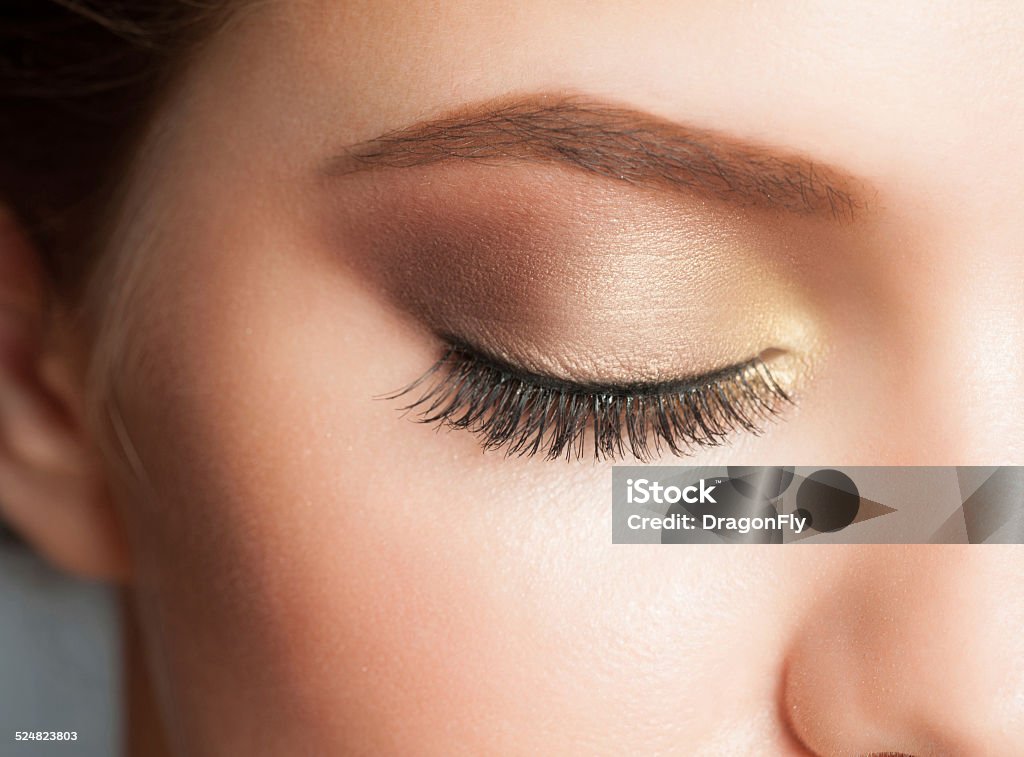 Eye makeup Closeup of woman eye with beautiful makeup Eyeshadow Stock Photo
