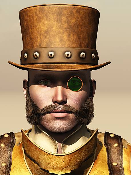 Steampunk male portrait stock photo