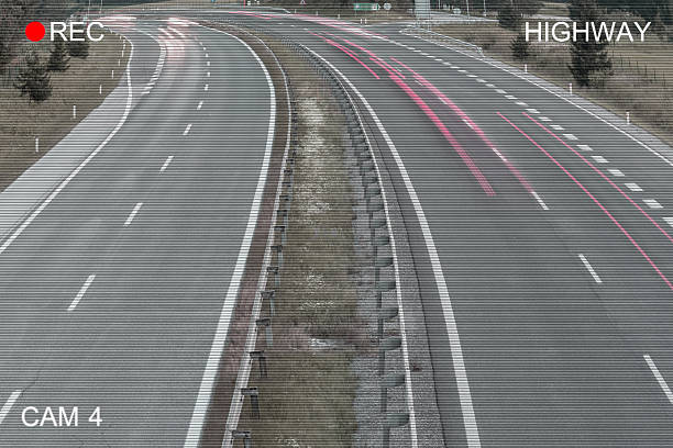 Surveillance monitor - Traffic on Freeway