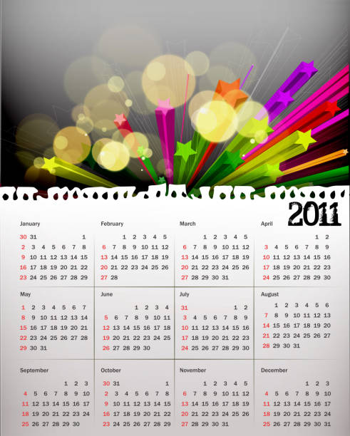 ilustrações de stock, clip art, desenhos animados e ícones de modelo de calendário - october calendar 2011 month