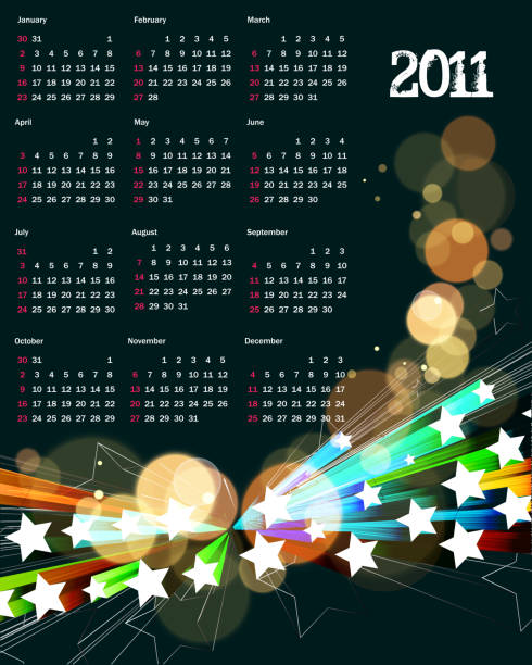 ilustrações de stock, clip art, desenhos animados e ícones de modelo de calendário - october calendar 2011 month