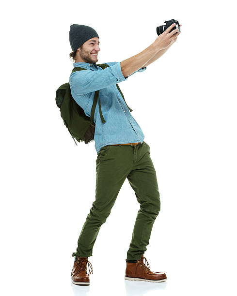 istock Cheerful photographer taking selfie 524858743