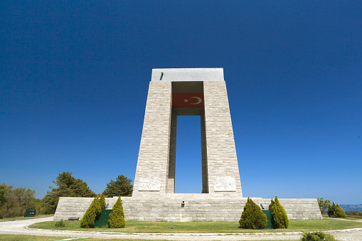De Panne, Belgium. 15 July 2022. War Memorial on De Panne Seafront in Belgium