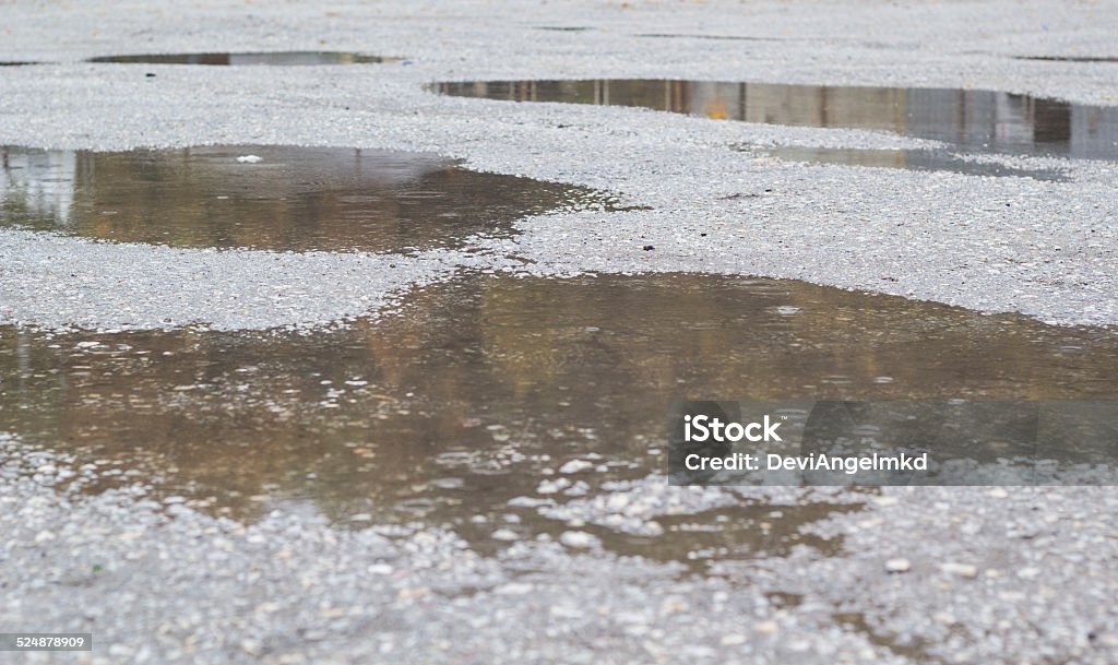Surface full with water Asphalt Stock Photo