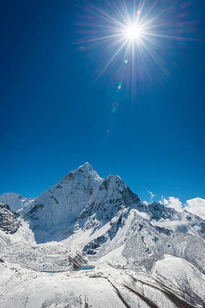 istock High altitude sunburst over snowy mountain peaks Ama Dablam Himalayas 524879241
