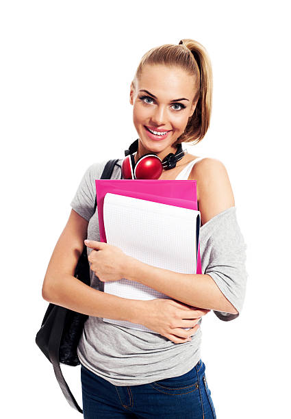 istock Cheerful female student, Studio Portrait 524879537
