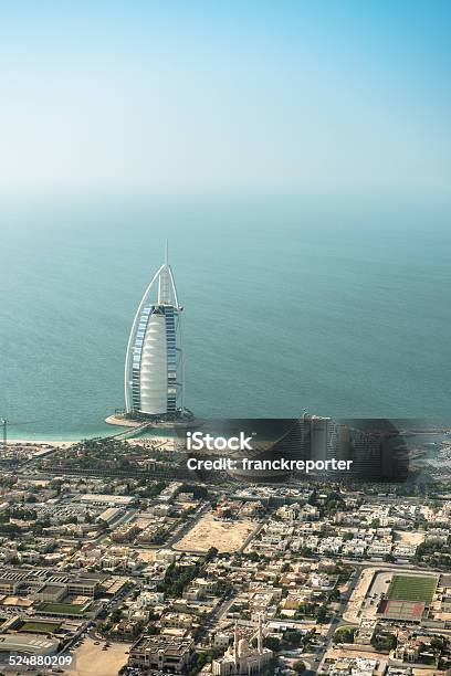 Dubai With Burj Al Arab Landmark Stock Photo - Download Image Now - Aerial View, Burj Al Arab Hotel, Dubai