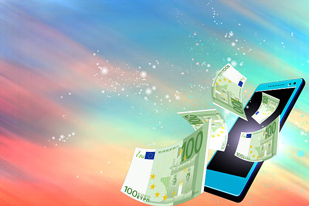 istock Money flying out from a mobile 524881420
