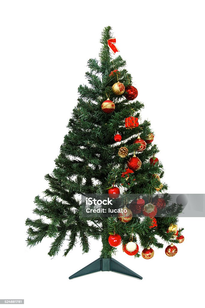 How to decorate a christmas tree How to decorate a Christmas tree - Half empt and half full - Christmas tree isolated on white background. Half Full Stock Photo