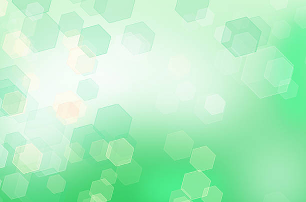 Abstract green honeycomb background with bokeh effect. From series backgrounds and textures