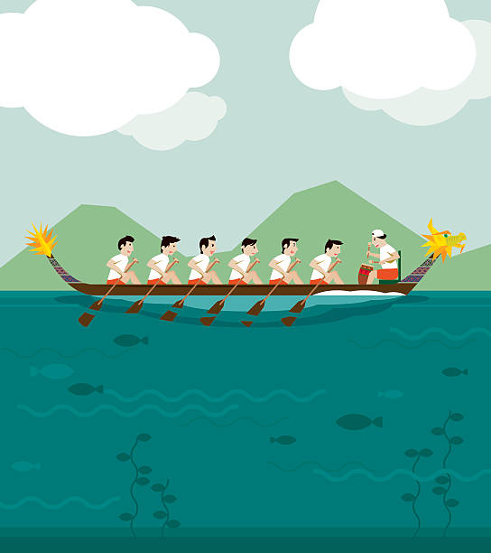 drachenbootrennen hintergrund - dragon chinese dragon china chinese ethnicity stock-grafiken, -clipart, -cartoons und -symbole