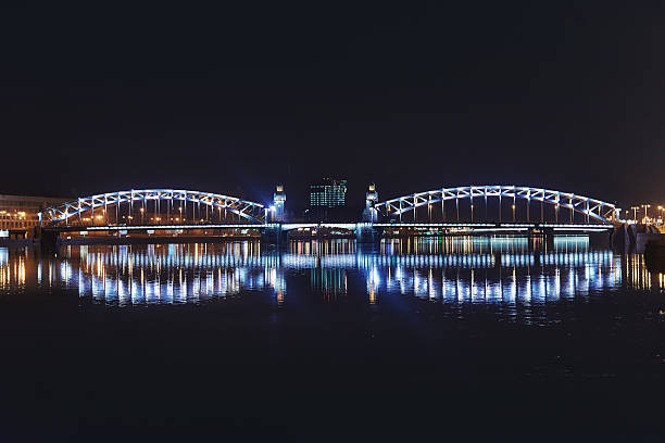 istock night scene of Neva river 524883635