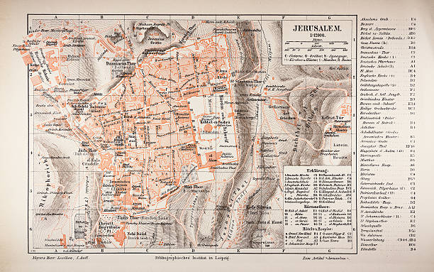 Map of Jerusalem 1895 Map of Jerusalem 1895 urban dictionary stock illustrations