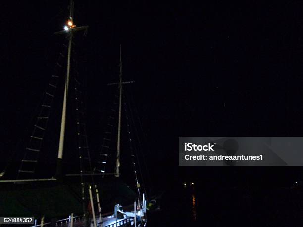 Schooner In The Night Paraty Brazil Stock Photo - Download Image Now - Atlantic Ocean, Beauty In Nature, Brazil