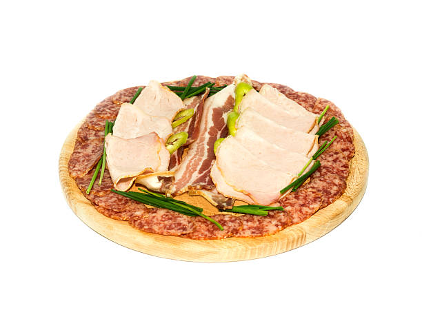 istock Assorted meats and sausages on a wooden board 524885885