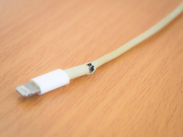 istock Closeup the Broken Smartphone Charger Cable 524886340