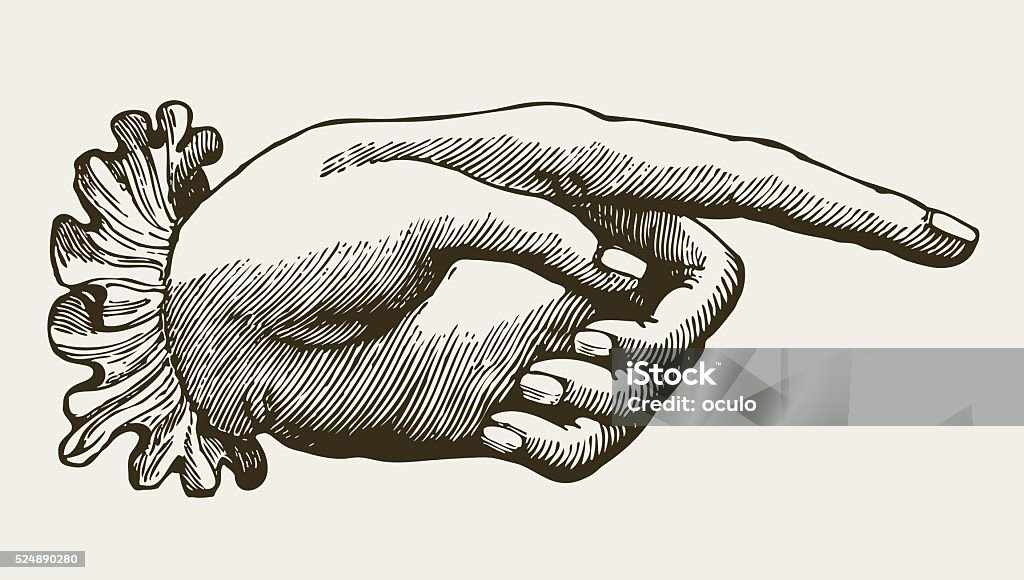 Jahrgang Lady Hand - Lizenzfrei Mit dem Finger zeigen Vektorgrafik