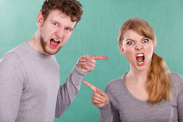 istock Husband and wife yelling and arguing. 524891816