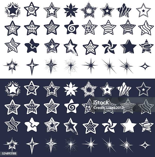 Set Of Stars Stock Illustration - Download Image Now - Abstract, Bright, Celebration