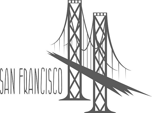 ilustraciones, imágenes clip art, dibujos animados e iconos de stock de san francisco-oakland bahía puente ilustración de vectores - san francisco county skyline vector bay bridge