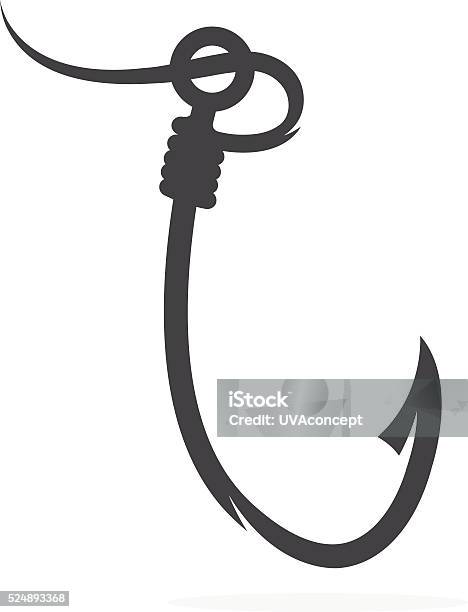 Fishing Hook And Fish Vector Design Template Stock Illustration - Download  Image Now - Catch of Fish, Copy Space, Fish - iStock
