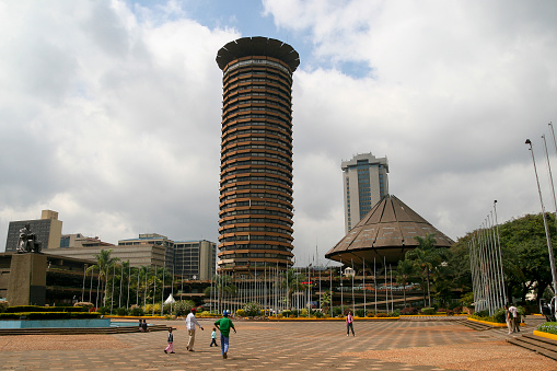 Nairobi, Kenya - June 7, 2009: The Kenyatta International Conference Center (KICC), located in the central business district of Nairobi, on June 07, 2009 in Nairobi, Africa