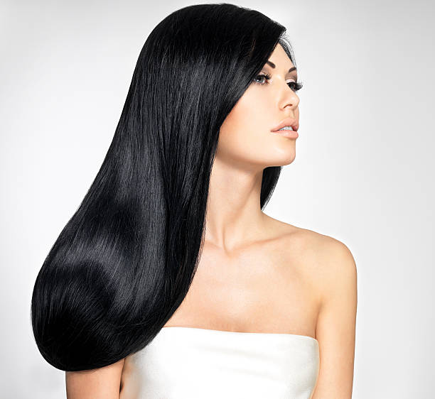istock Beautiful  woman with long straight hairs 524893854