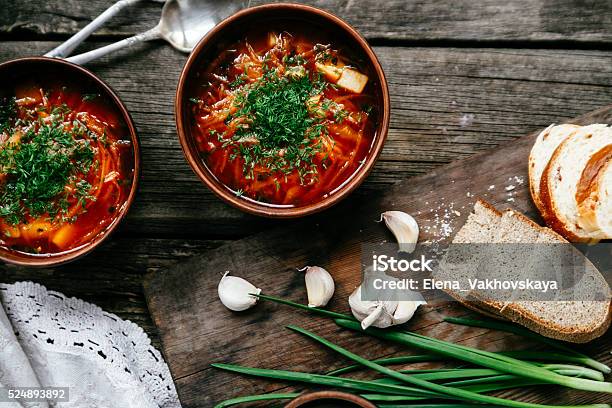 Borsch Stock Photo - Download Image Now - Appetizer, Backgrounds, Beet