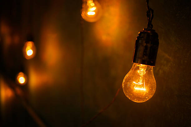 istock Incandescent lamps in a modern studio. Edison lamp. 524894266