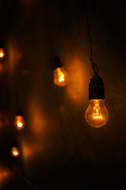 istock Incandescent lamps in a modern studio. Edison lamp. 524894374