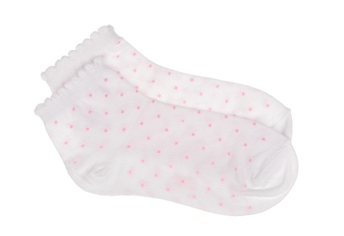 White Polka Dot Childish Socks Isolated Stock Photo - Download Image ...