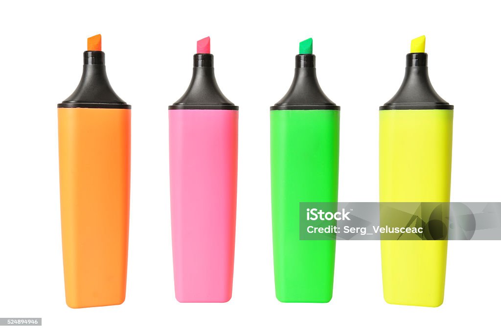 markers isolated on a white markers isolated on a white background Highlighter Stock Photo