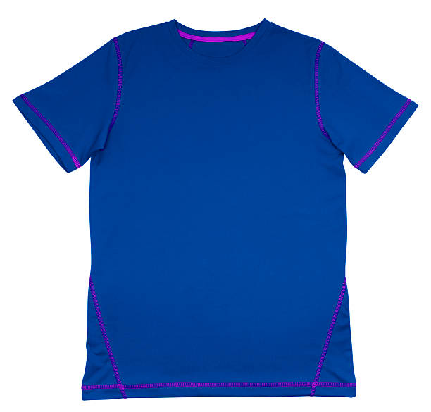 istock T-Shirt light blue with purple seam 524895276