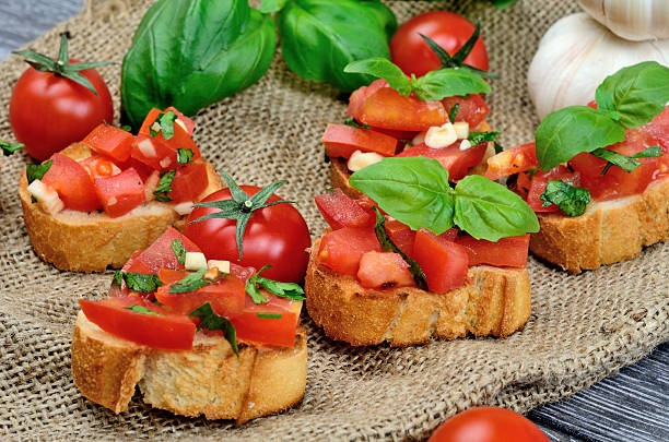 istock tomato bruschetta on vintage cloth 524895800