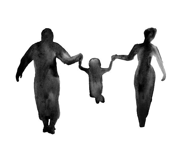istock silhouette of people. a family. isolated. watercolor 524896618