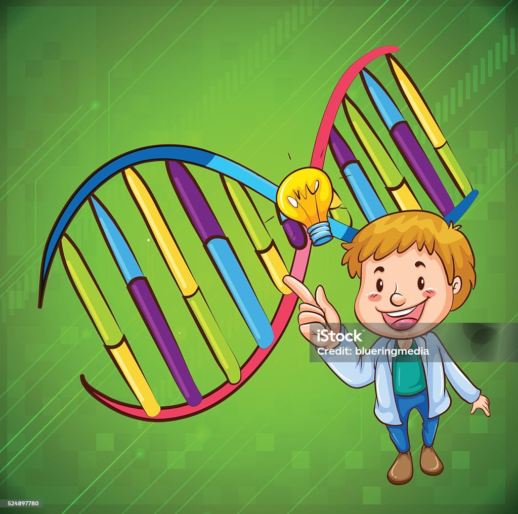Dna Man Vector Man And Dna Diagram Stock Illustration - Download Image Now - Adult ...