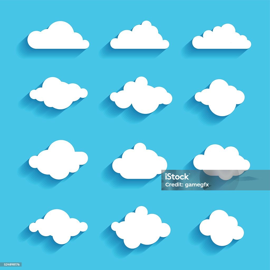 nuages du ciel ciel icône symbole étiquette logo signe - clipart vectoriel de Objet ou sujet détouré libre de droits