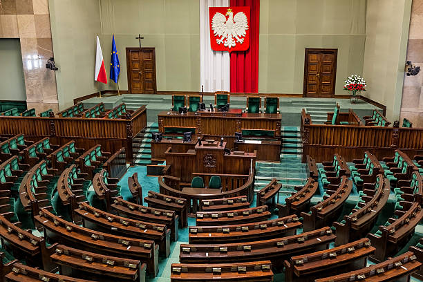 das parlament der republik polen - editorial in a row national landmark famous place stock-fotos und bilder