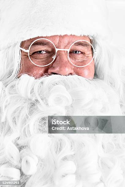 Santa Claus Closeup Portrait Stock Photo - Download Image Now - Adult, Adults Only, Beard