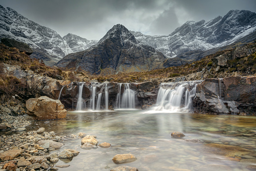 Fairy Pools on the Isle Of Skye. A cold Early Spring.